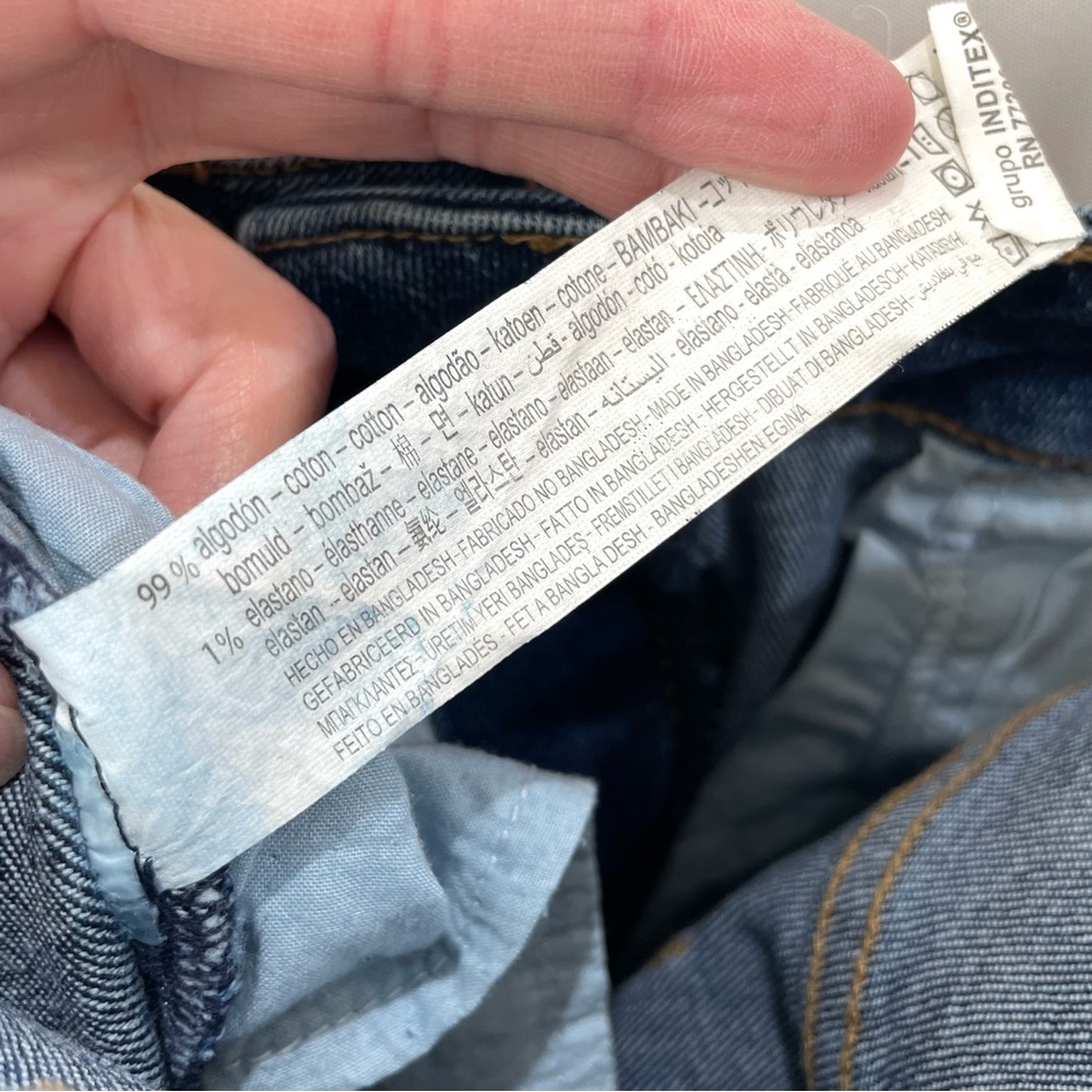 Zara High Rise Straight Medium Distressed Jeans Size 4 - Picture 9 of 9